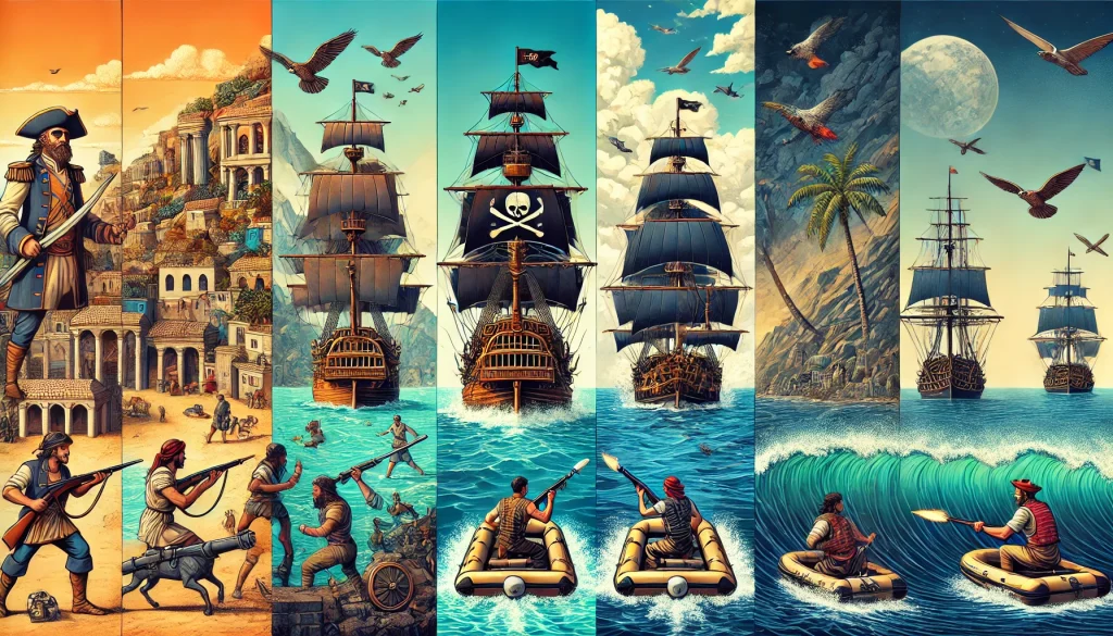 piratverksamhetens utveckling genom historien