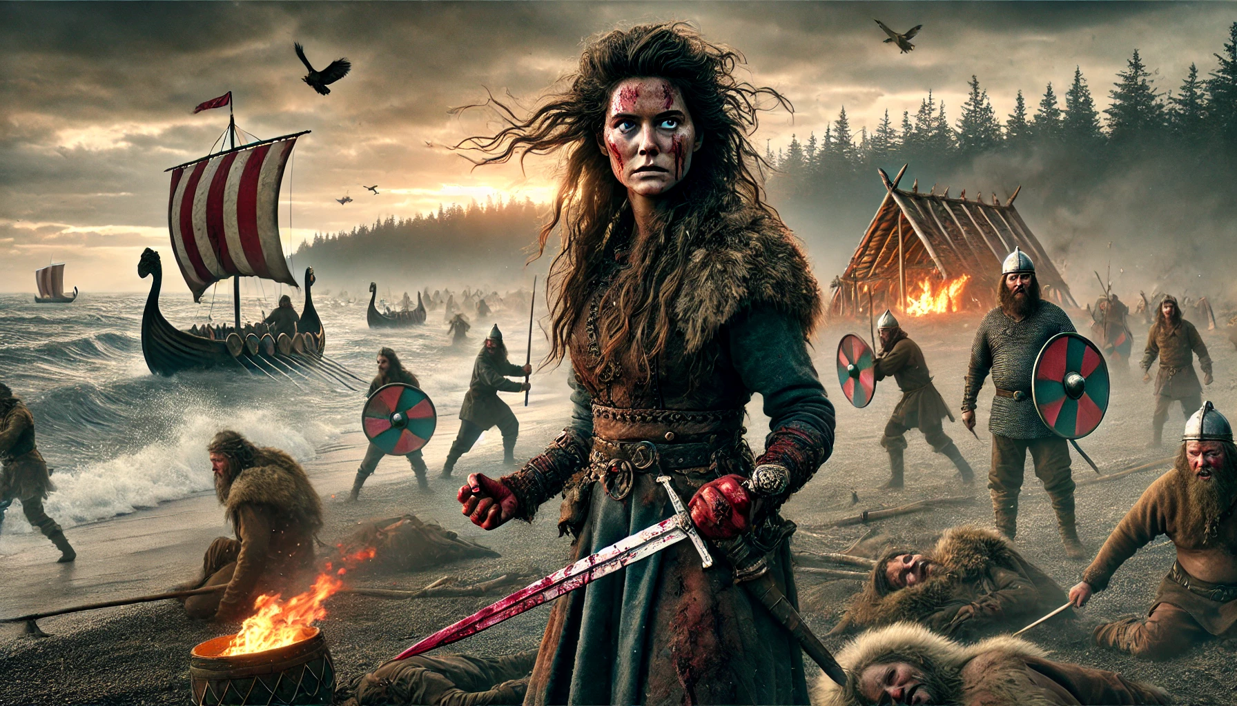 Freydís Eiríksdóttir var en av de mest legendariska kvinnliga vikingarna, känd för sin modiga roll i Vinlandsexpeditionerna omkring år 1000.