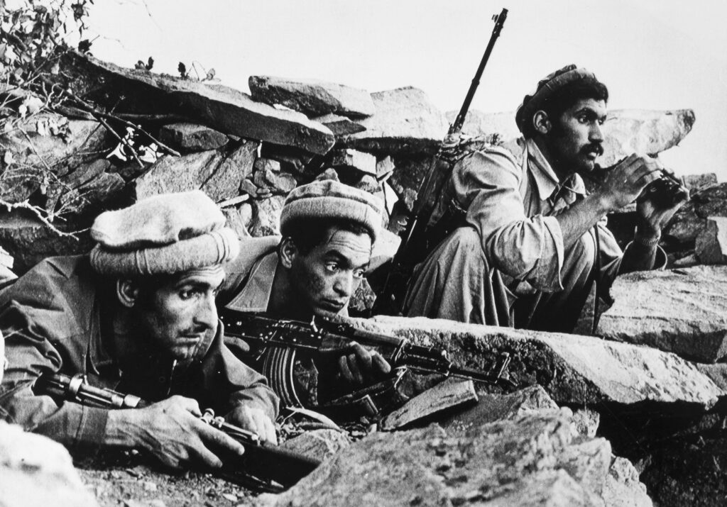 Mujahedin under kriget i Afganistan 1979. Gerillakrigsföring.