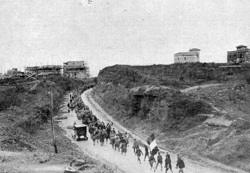 Mussolini och ledarna för Svartskjortorna, 1922.