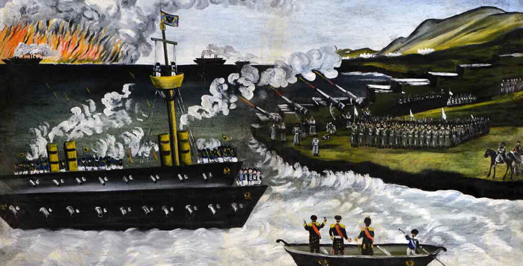 Rysk-japanska kriget av Niko Pirosmani, 1904. 