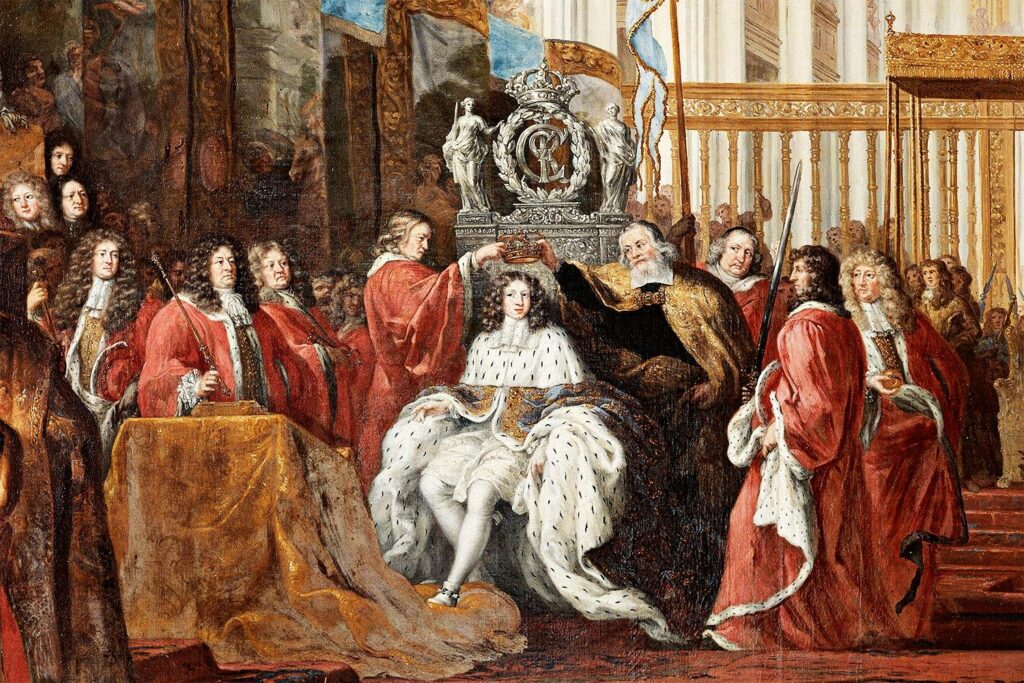 Karl XI:s kröning i Uppsala domkyrka år 1675.© David Klöcker Ehrenstrahl/Nationalmuseum