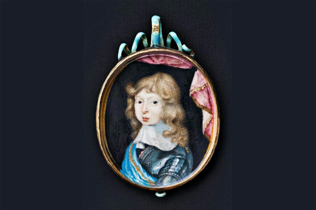 Karl XI var fyra år gammal när hans far, Karl X Gustav, dog 1660. Porträtt av Karl XI som sexåring.