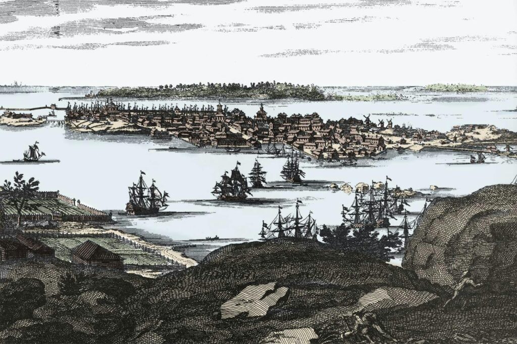 Karlskrona grundades av Karl XI år 1680 som ny huvudbas för den svenska flottan.