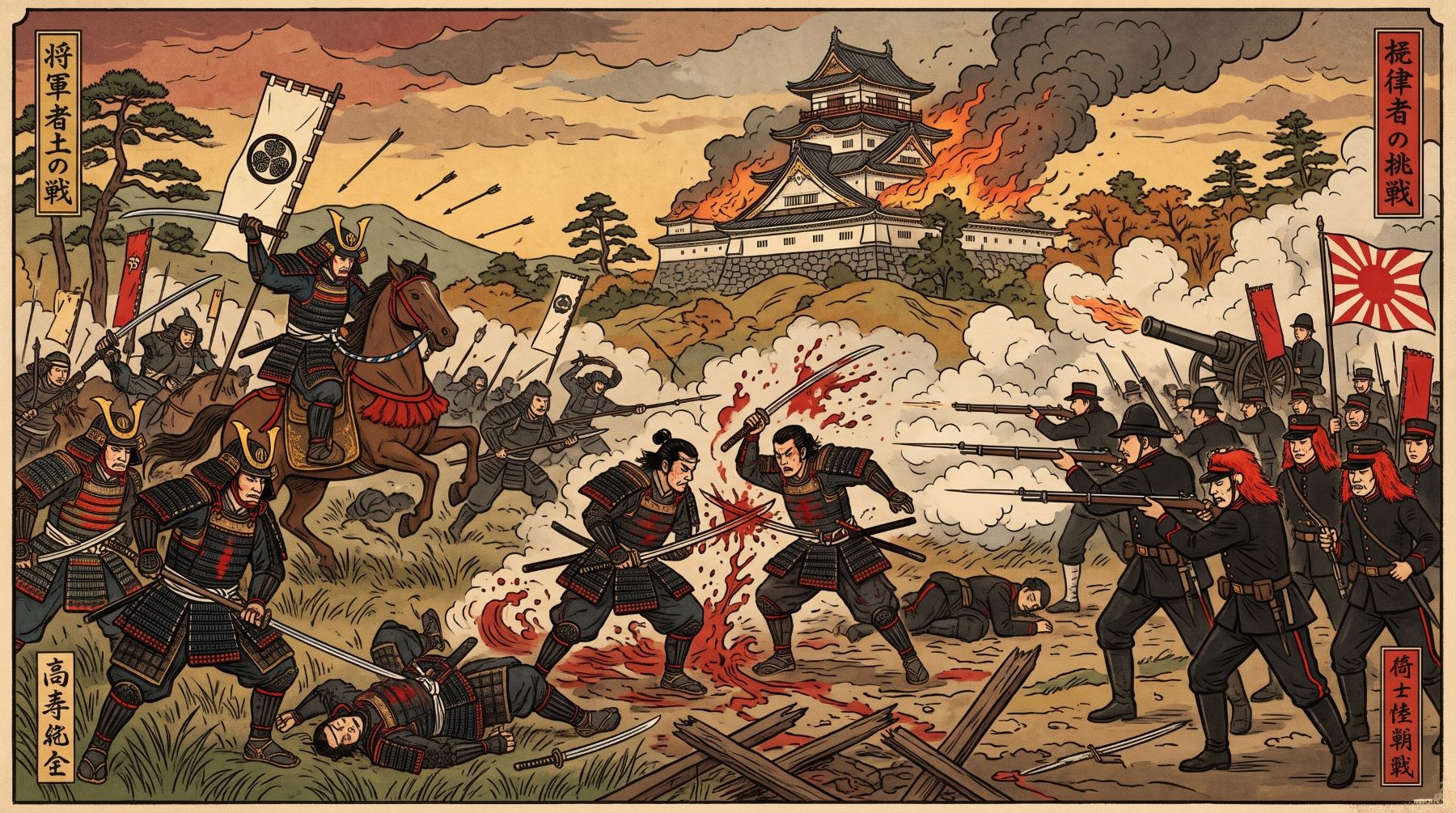 Shogunens rike och den japanska feodalismens blodiga fall.